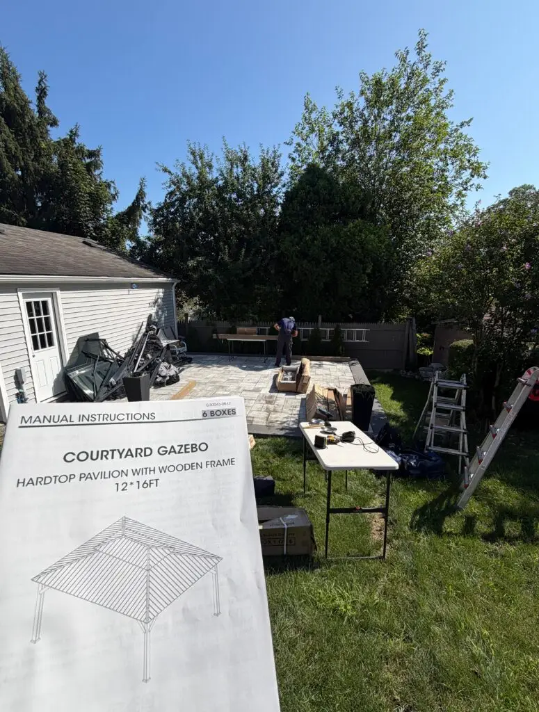 Pergola Building Project in Elmsford — 12x16 gazebo