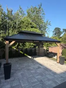 Pergola Building Project in Elmsford — courtyard gazebo build